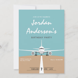 Airplane birthday invitation