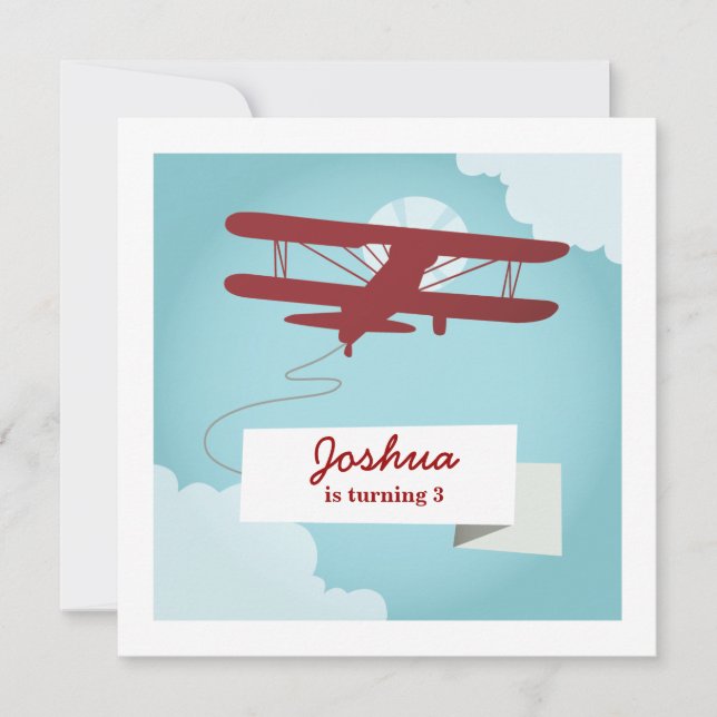 Airplane Birthday Invitation (Front)