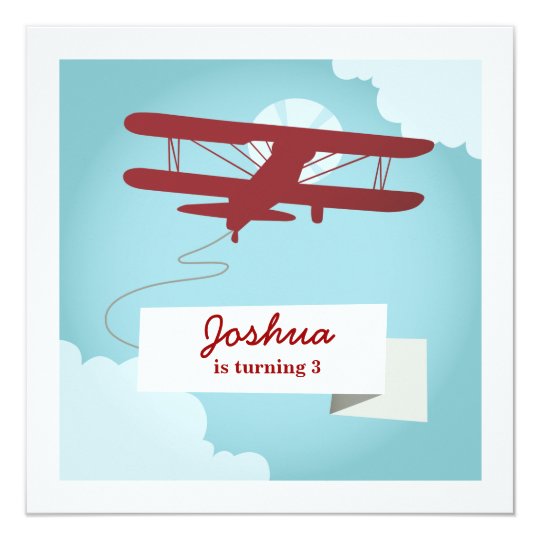 Airplane Birthday Invitation Template 5