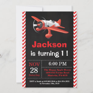 Airplane Birthday Invitation. Boy Birthday Party Invitation