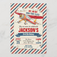 Airplane Birthday Invitation / Time Flies Party