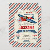 Airplane Birthday Invitation / Time Flies Party (Front/Back)