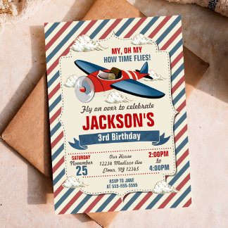 Airplane Birthday Invitation / Time Flies Party