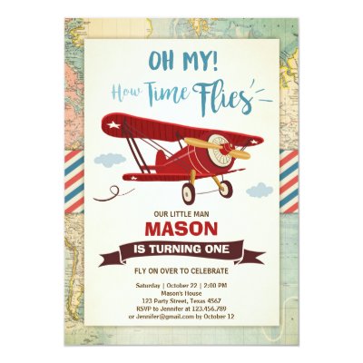 airplane boy birthday party invitation zazzle com
