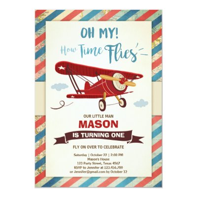 vintage plane birthday boarding