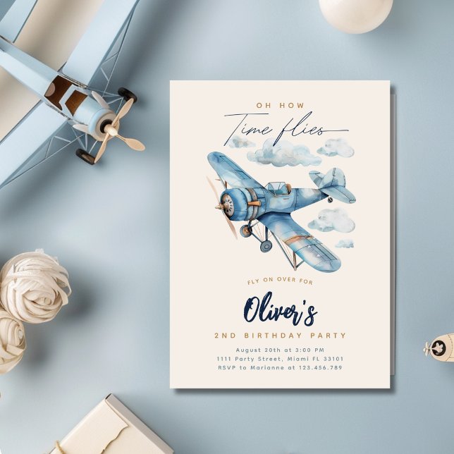 Airplane Birthday Invitation | Vintage Airplane (Creator Uploaded)