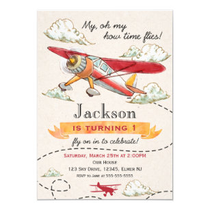 Airplane Birthday Invitations | Zazzle