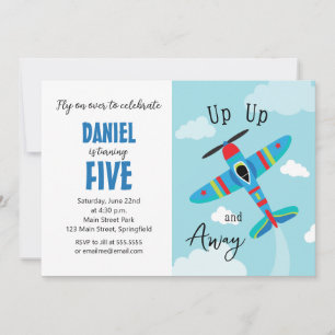 Airplane Birthday Invitations Cute plane