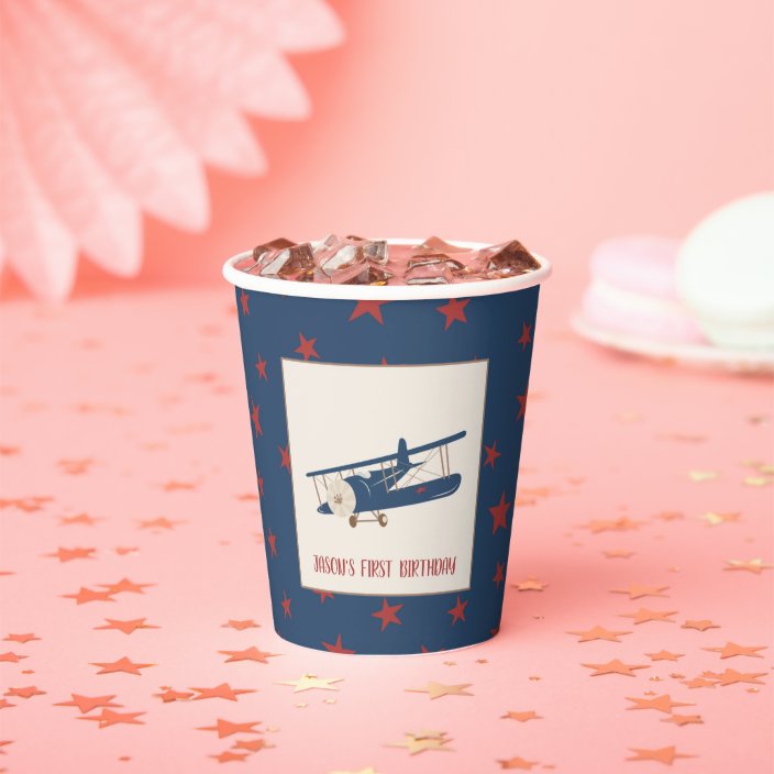 Airplane Birthday Paper Cup | Zazzle.com