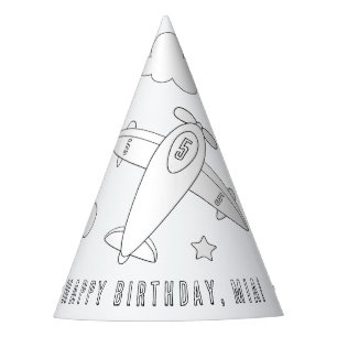 Airplane Birthday Party - Color Your Own Hat