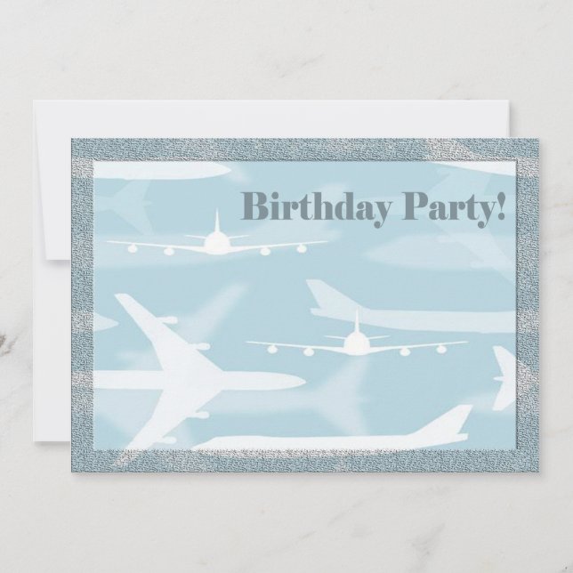 Airplane Birthday Party Invitation (Front)