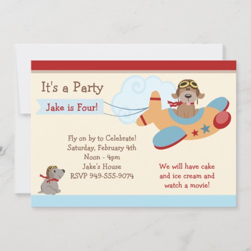 Airplane Birthday Party Invitation
