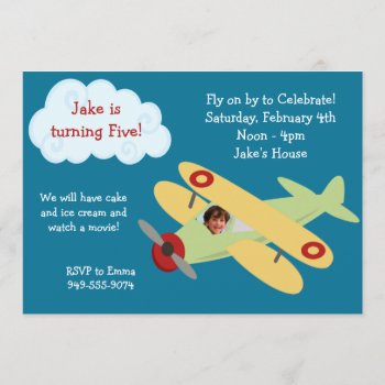Airplane Birthday Party Invitation by eventfulcards at Zazzle