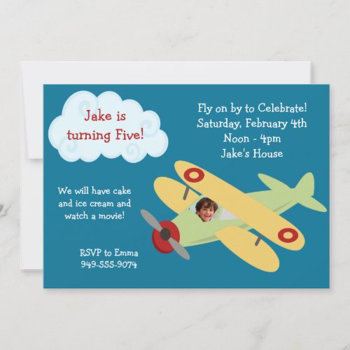 Airplane Birthday Party Invitation