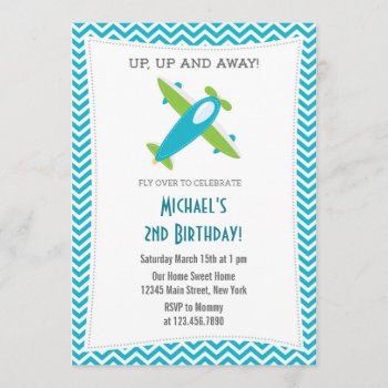 Airplane Birthday Party Invitation by melanileestyle at Zazzle