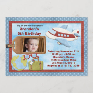 Airplane Birthday Party Invitation
