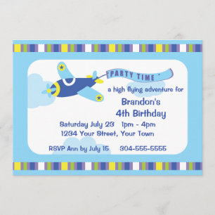Airplane Birthday Party Invitation