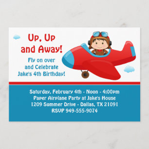 Airplane Birthday Party Invitation