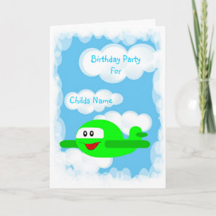 Airplane Birthday Party Invitation-Customizable Invitation
