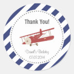 Airplane Birthday Thank You Sticker at Zazzle
