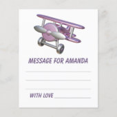 Airplane birthday time capsule message (Front)