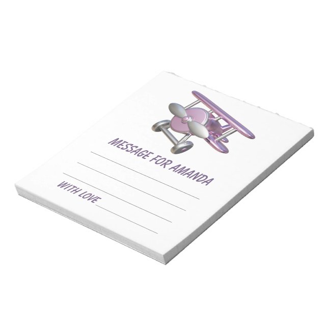 Airplane birthday time capsule message notepad (Rotated)
