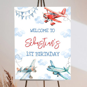 Airplane Birthday Welcome Sign