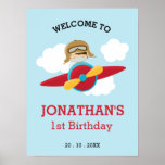Airplane Birthday Welcome Sign (boy Birthday Sign) at Zazzle