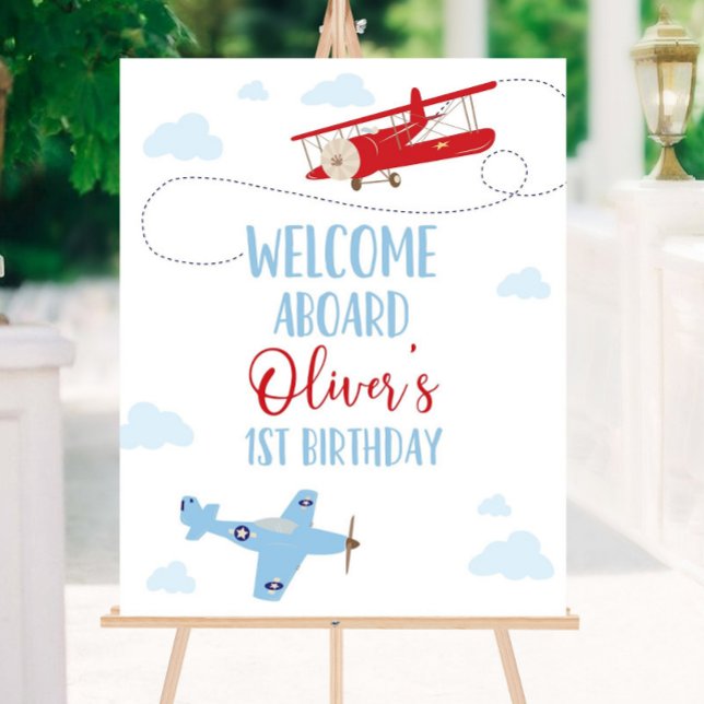 Airplane Birthday Welcome Sign Time Flies Decorati (Creator Uploaded)