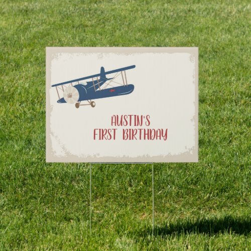 Airplane Birthday Yard Sign