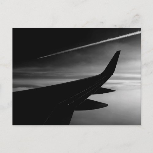 Airplane Black and White Photograph Postcard