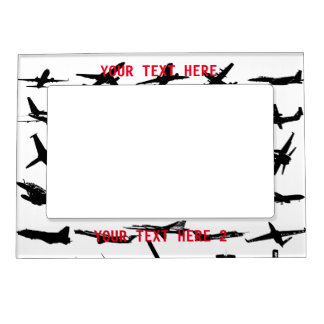 Airplane Black Silhouettes- Magnetic Frame