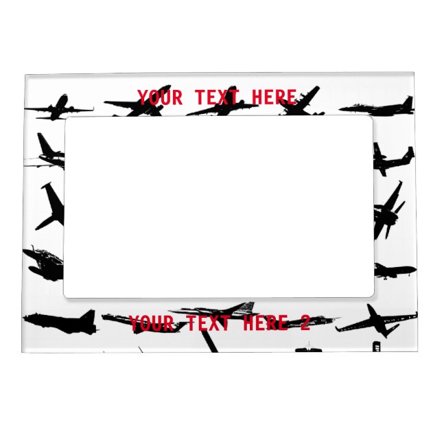 Airplane Black Silhouettes- Magnetic Frame (Front)