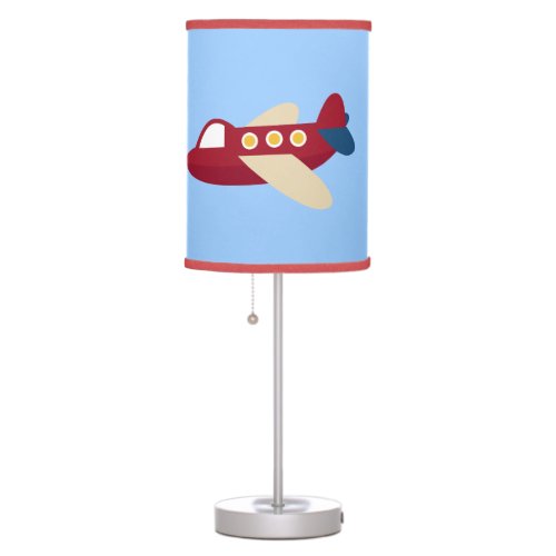 Airplane BlueRed Nursery Room Lamp