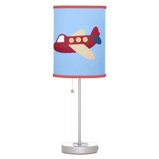 Airplane Blue/Red Nursery Room Lamp (Right)