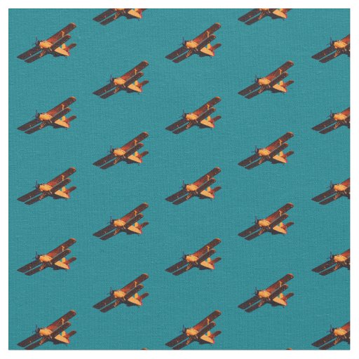 Airplane & Blue sky /vintage plane Fabric