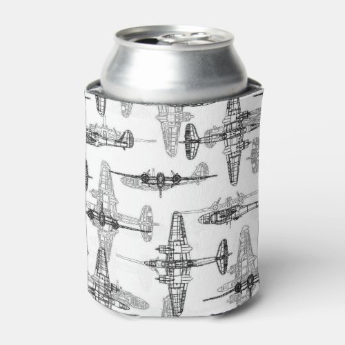 Airplane Blueprint 1 Drinks Can Cooler