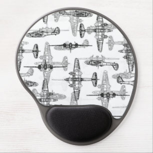 Airplane Blueprint 1 Gel Mouse Pad