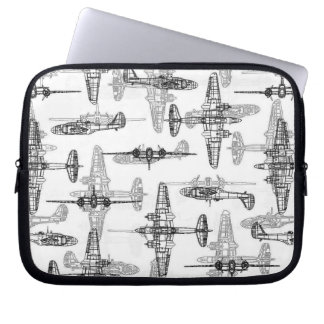 Airplane Blueprint 1 Laptop Sleeve