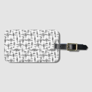 Airplane Blueprint 1 Luggage Tag