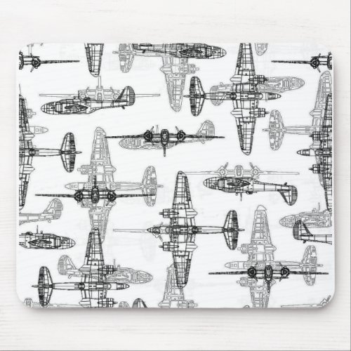 Airplane Blueprint 1 Mouse Pad