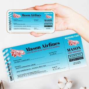 Airplane Boarding Pass Birthday Party Invitation