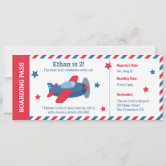 Airplane Birthday Invitation Airplane Ticket Party Invite Boy 