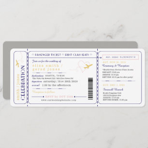 Airplane Boarding Pass Ticket Wedding Invitation