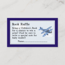 Airplane Book Raffle Tickets, Baby Shower Game