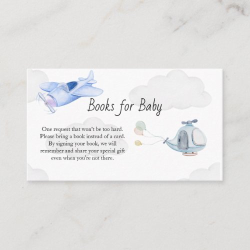 Airplane Books for Baby Enclosure Card