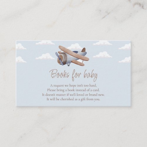 Airplane Books for Baby  Travel Baby Shower  Enclosure Card
