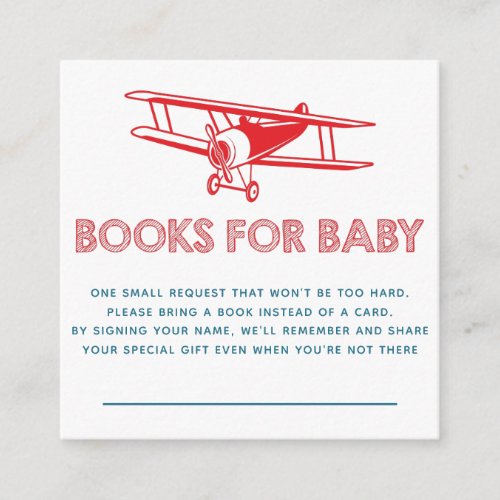 Airplane Books for the Baby Enclosure Card
