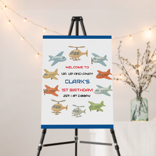 Airplane Boy 1st Birthday Fun Sky Theme Party Foam Board