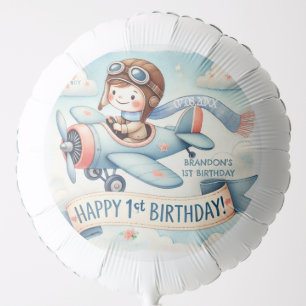 Airplane Boy 1st Birthday Party  Balloon